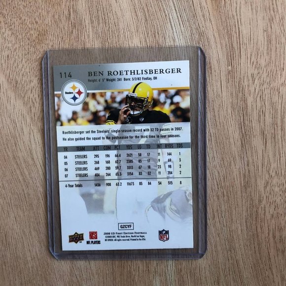 Ben Roethlisberger - Upper Deck Sports Card - Picture 2 of 2